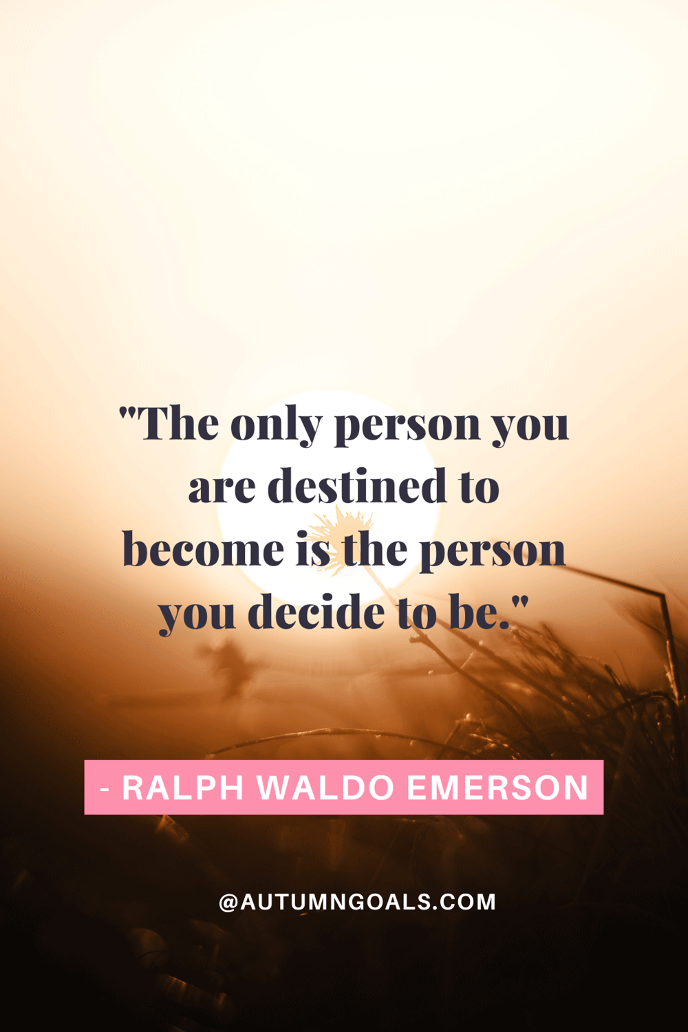 The only person you are destined to become is the person you decide to be 