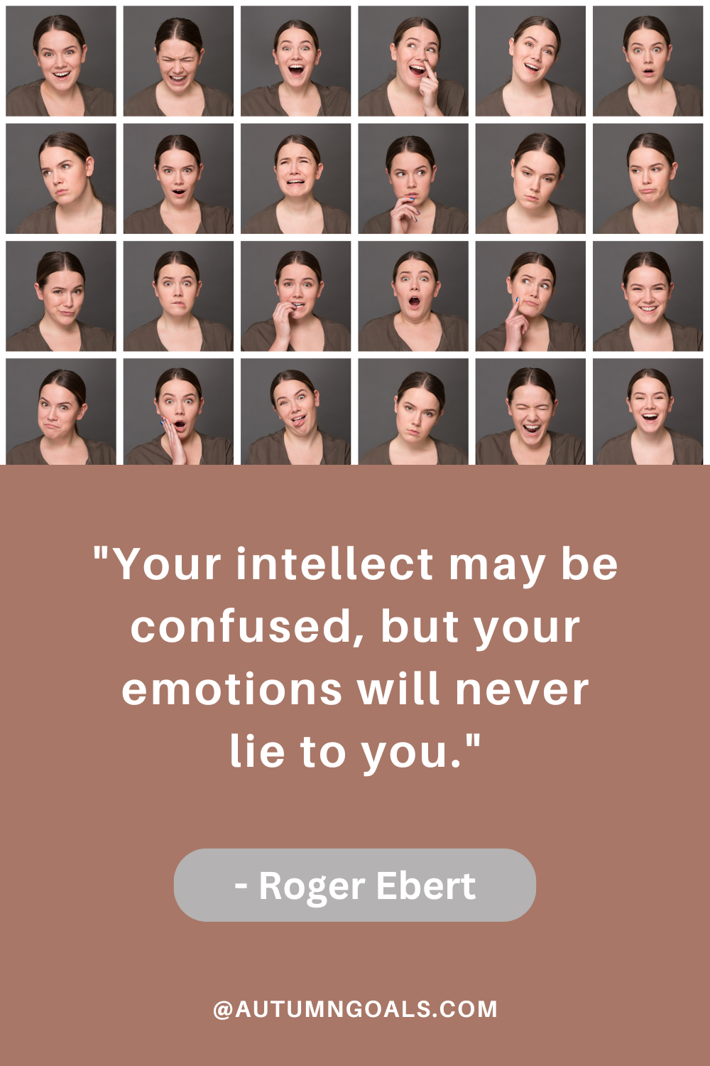 "Your intellect may be confused, but your emotions will never lie to you." - Roger Ebert