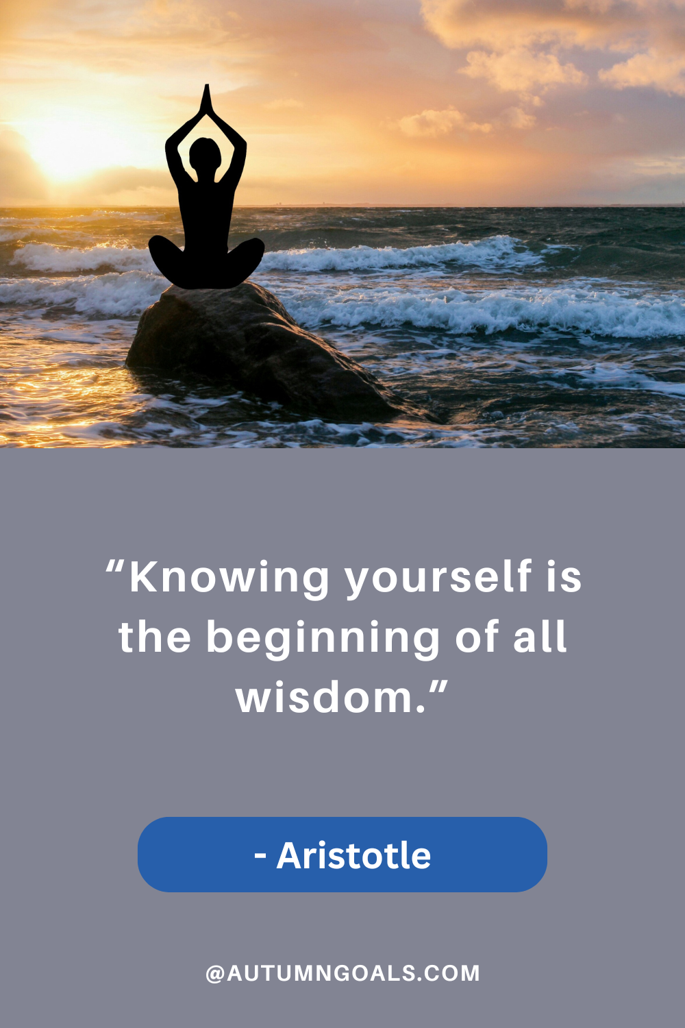 “Knowing yourself is the beginning of all wisdom.” - Aristotle