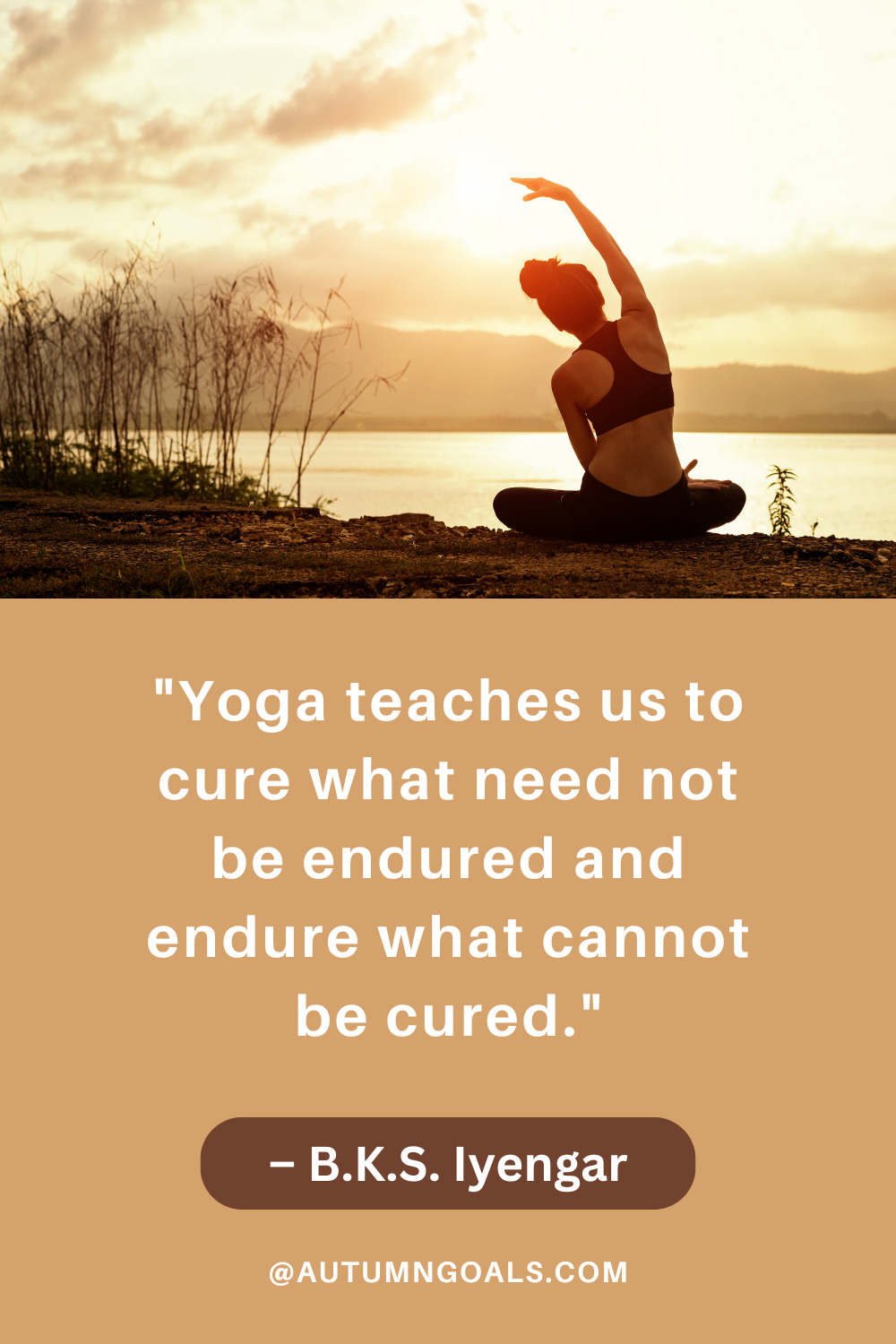 "Yoga teaches us to cure what need not be endured and endure what cannot be cured." - B.K.S. Iyengar