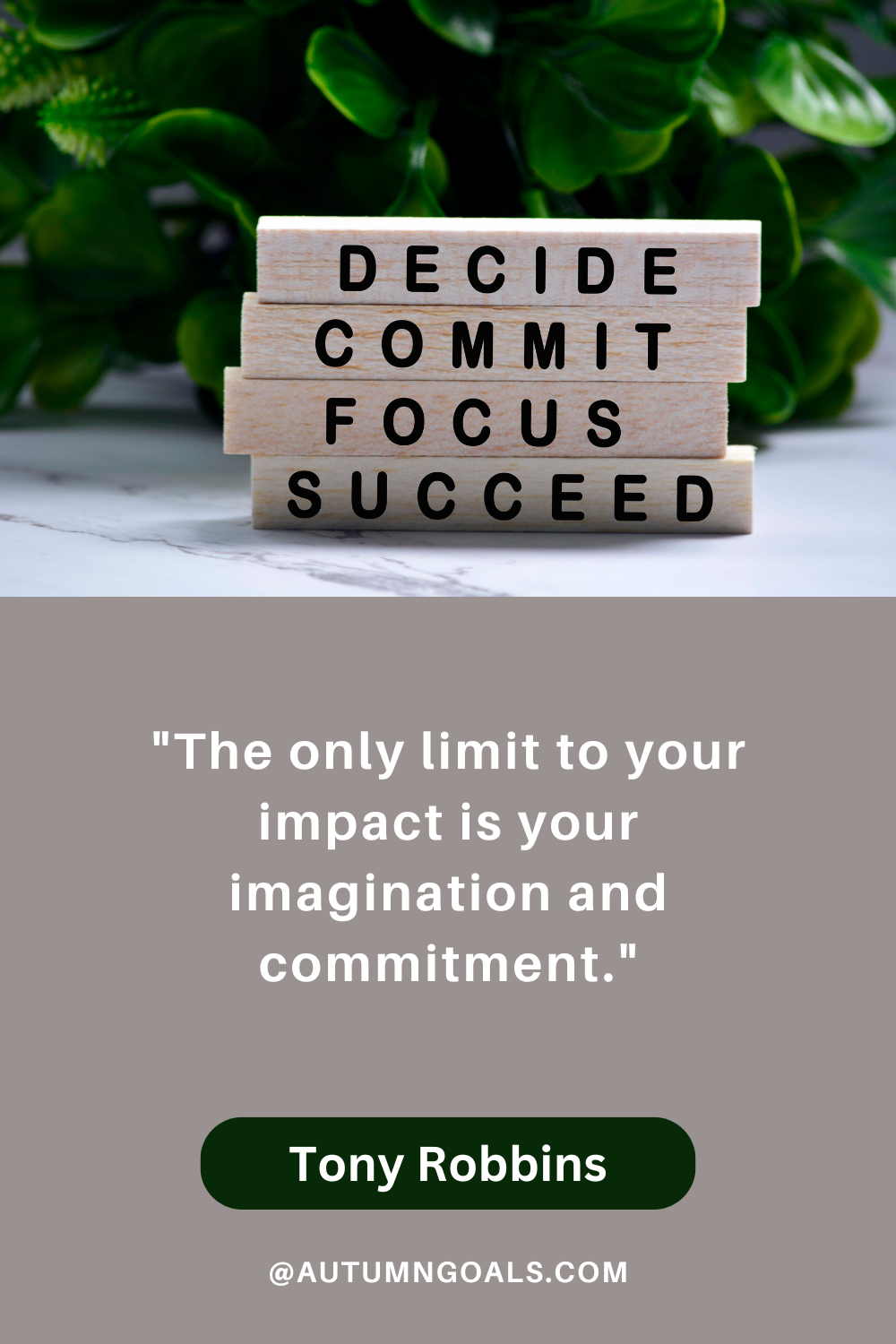 "The only limit to your impact is your imagination and commitment." - Tony Robbins