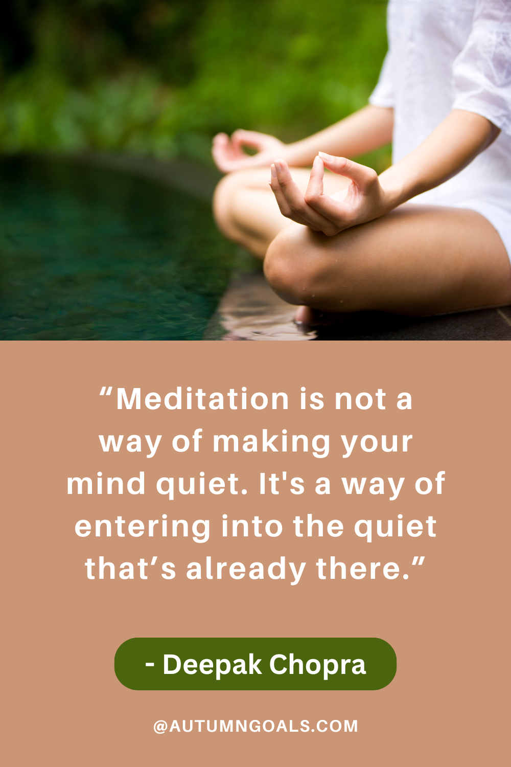 “Meditation is not a way of making your mind quiet. It's a way of entering into the quiet that’s already there.” - Deepak Chopra