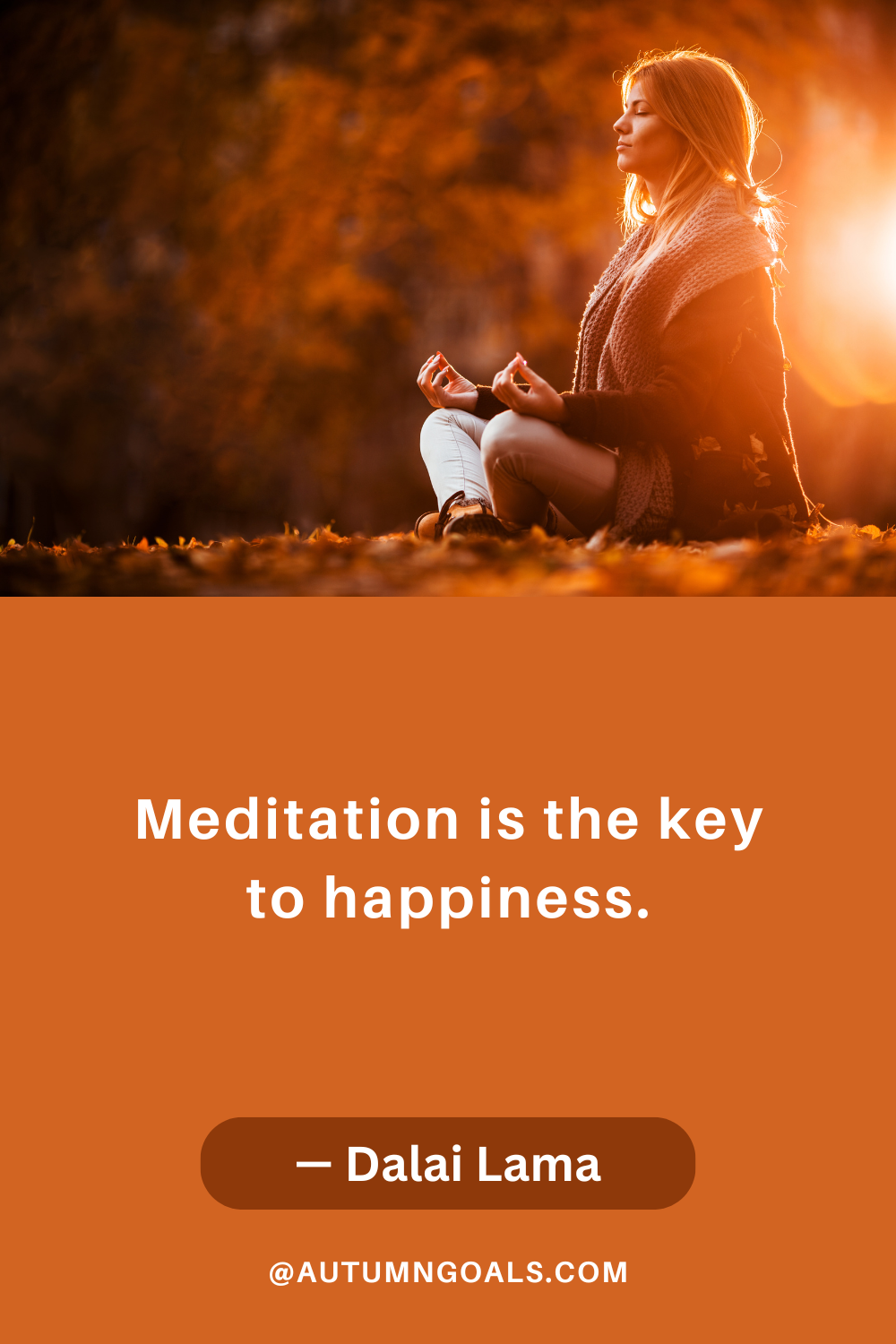 "Meditation is the key to happiness." — Dalai Lama